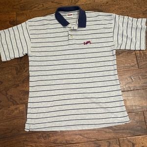 Vintage Iron Knights Athletics 1997 Gray Atlanta Braves Polo Size Large